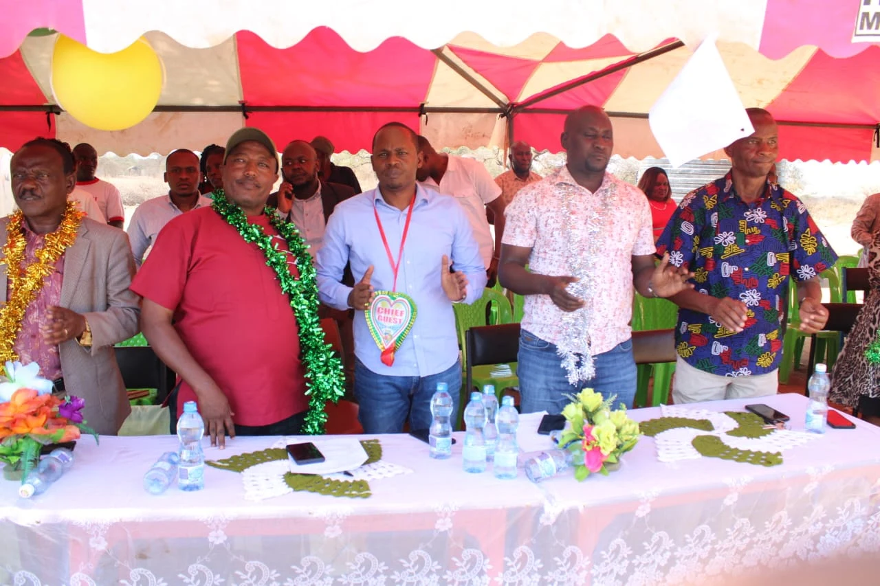 Members of the Ndalani community gathered at school